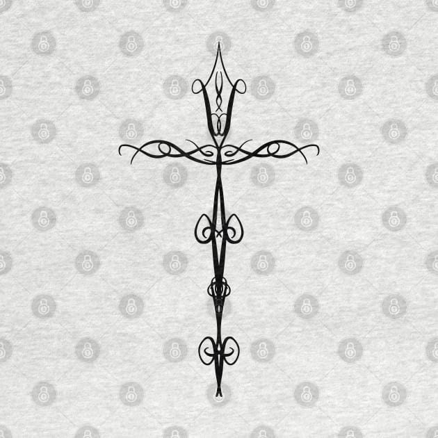 Pretty Religious Cross Faith line Art Design by Squeeb Creative